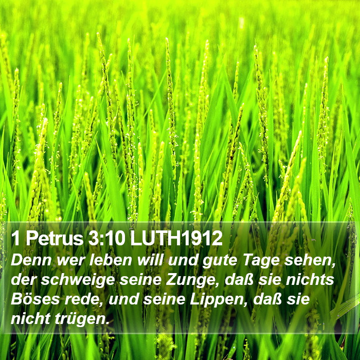 1 Petrus 3:10 LUTH1912 Bible Study