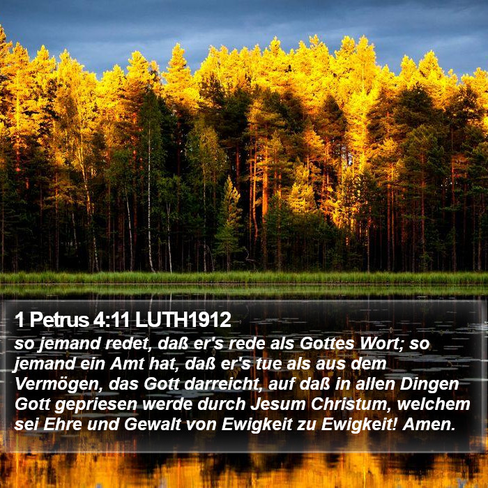 1 Petrus 4:11 LUTH1912 Bible Study