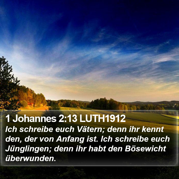 1 Johannes 2:13 LUTH1912 Bible Study
