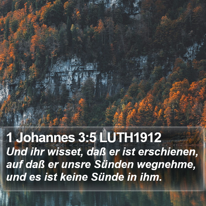 1 Johannes 3:5 LUTH1912 Bible Study