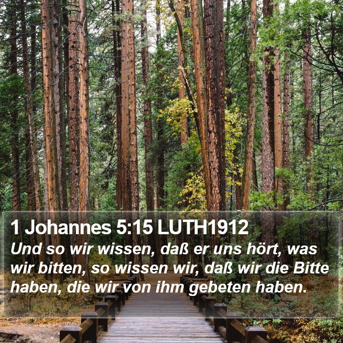 1 Johannes 5:15 LUTH1912 Bible Study