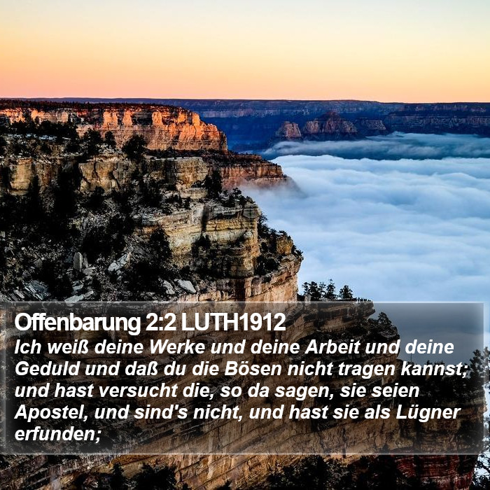 Offenbarung 2:2 LUTH1912 Bible Study