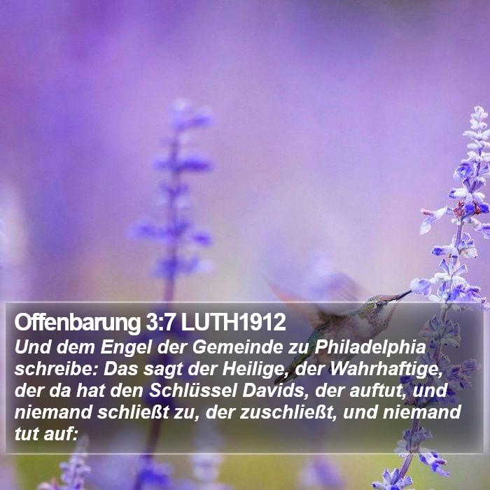 Offenbarung 3:7 LUTH1912 Bible Study