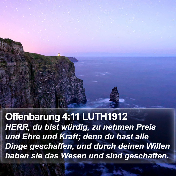 Offenbarung 4:11 LUTH1912 Bible Study