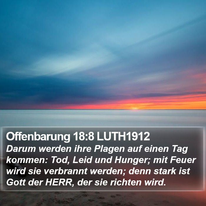 Offenbarung 18:8 LUTH1912 Bible Study