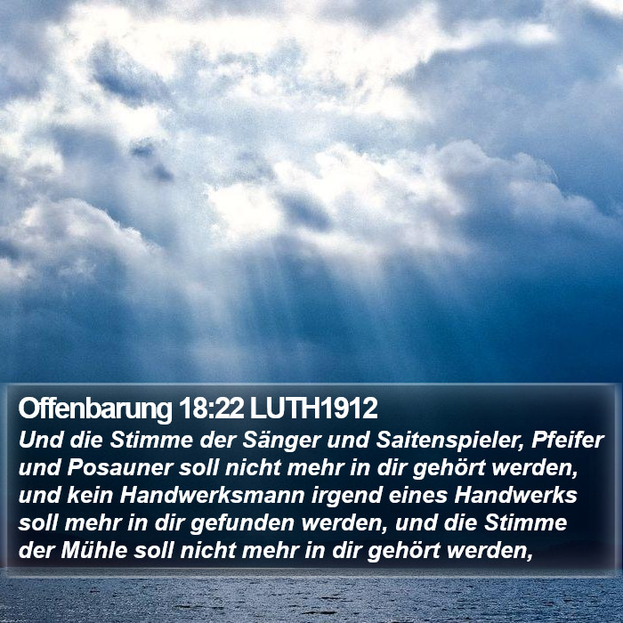 Offenbarung 18:22 LUTH1912 Bible Study