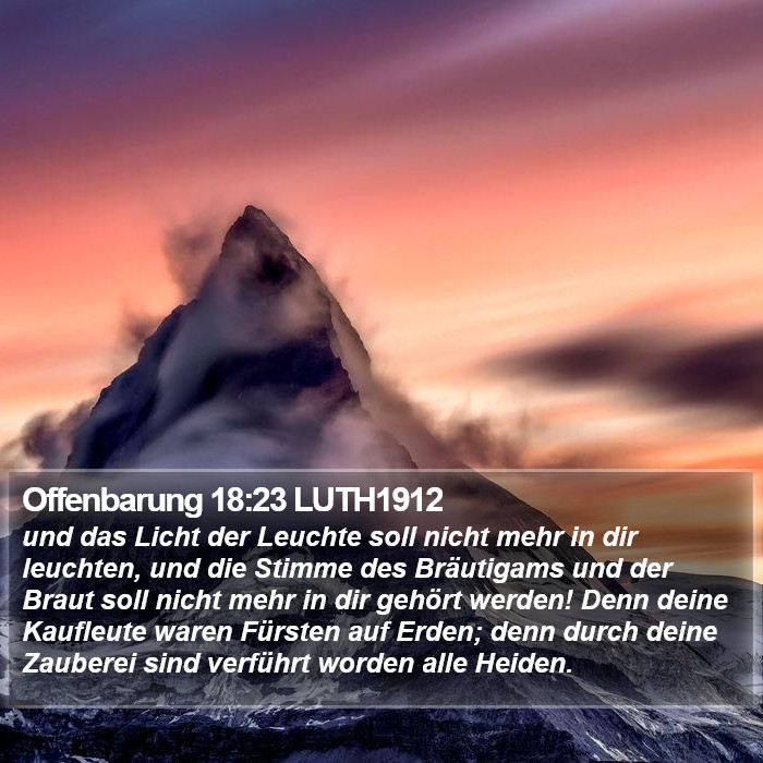 Offenbarung 18:23 LUTH1912 Bible Study